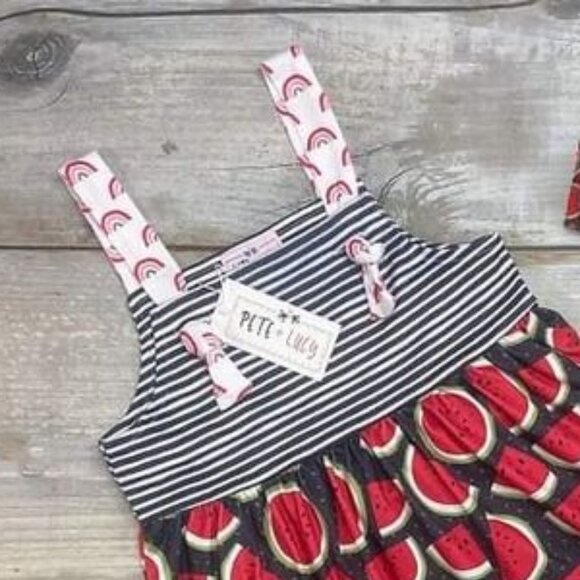 Pete & Lucy Watermelons & Rainbows Capri Set - Picture 2 of 6